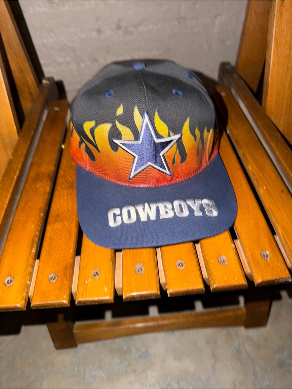 NFL Cowboys Flame Star Black Navy Orange Hat